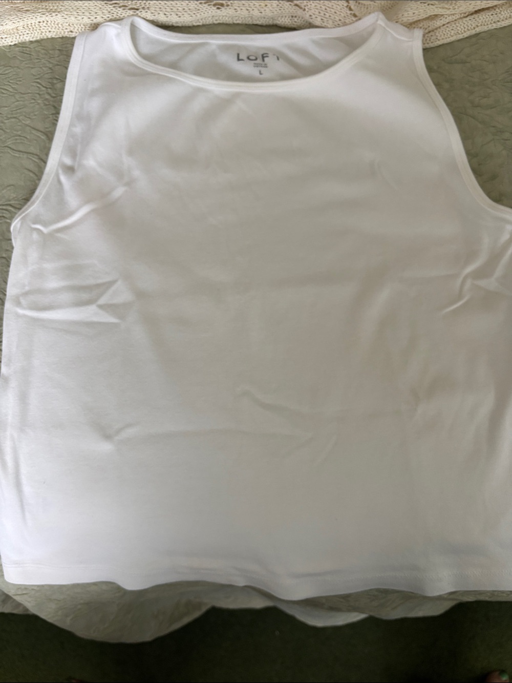 LOFT White Crewneck Tank Top